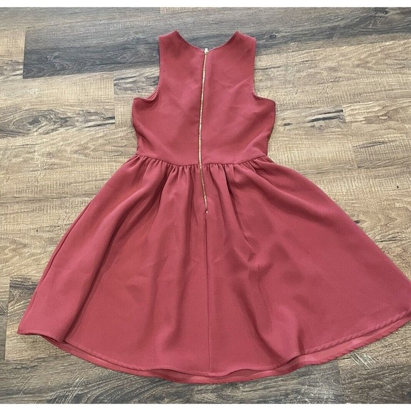 Everly Anthropologie Women's Rust RedV-Neck Back Zipper Mini Dress SZ Small EUC! - Picture 4 of 5